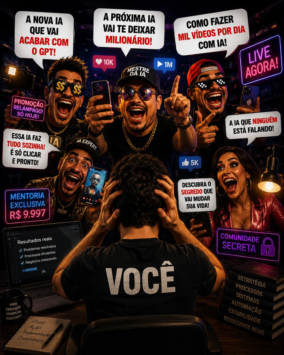 O ruído da IA: promessas vazias, hype e cursos sem implementação